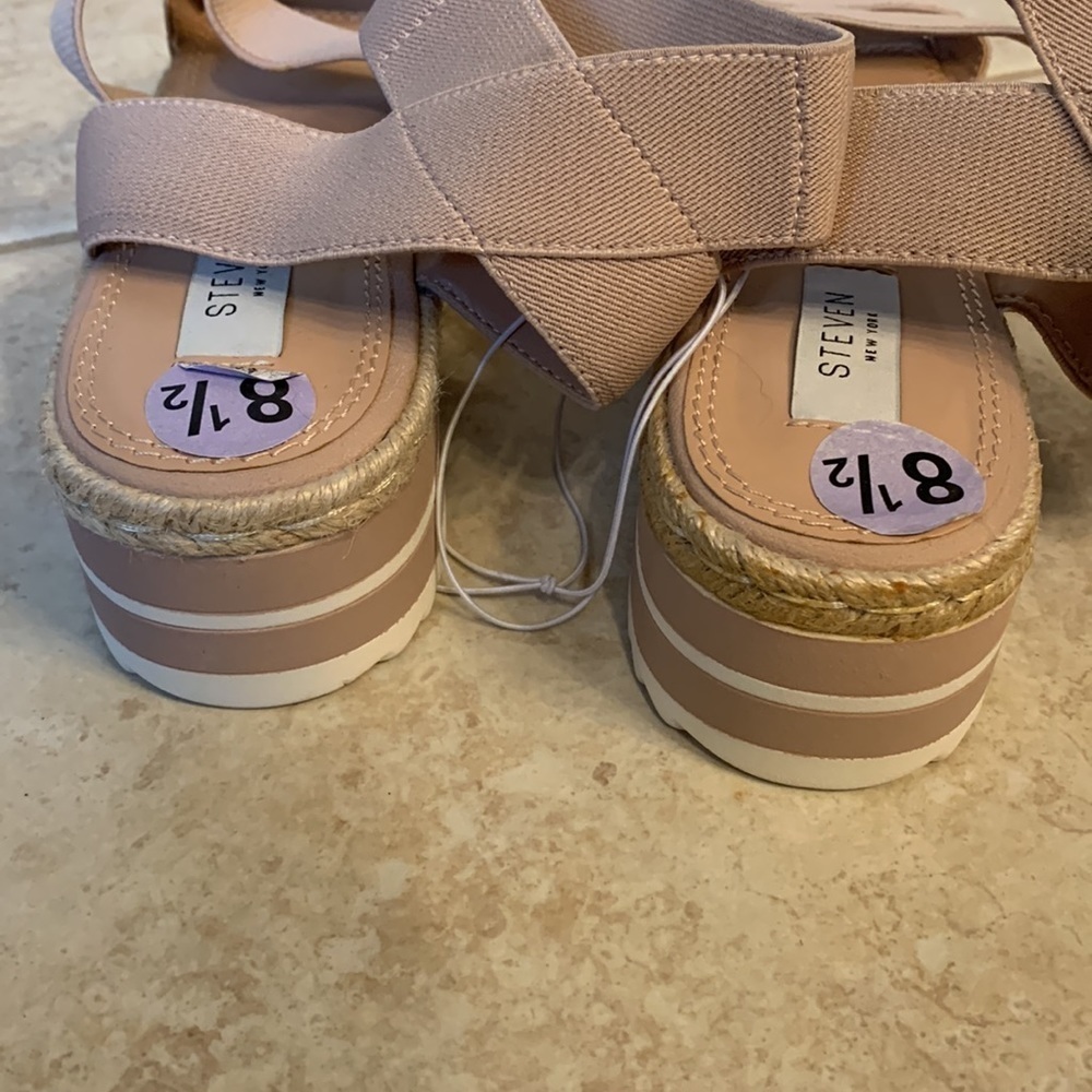 NWOT Steve Madden Kimmie Tan Espadrille Platform Sandal 8.5 Strappy Open Toe - Picture 9 of 9